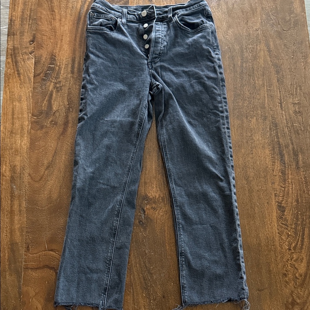 denim forum, the Arlo high-rise straight black denim jeans size 26